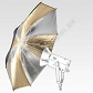 Parasol srebrno-złoty 110 cm poszycie czarne